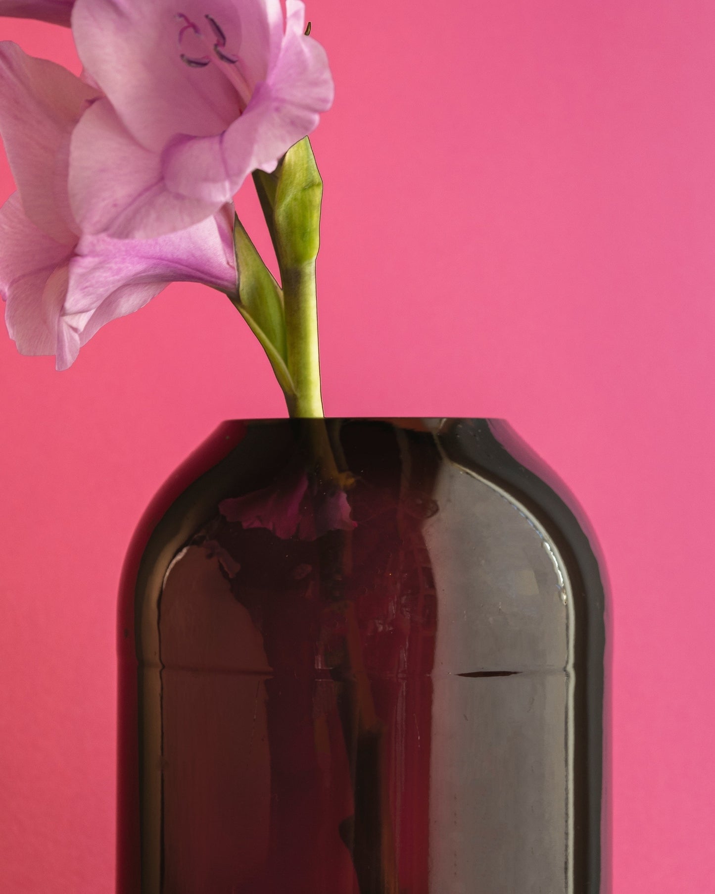 Florero Ámbar, vidrio