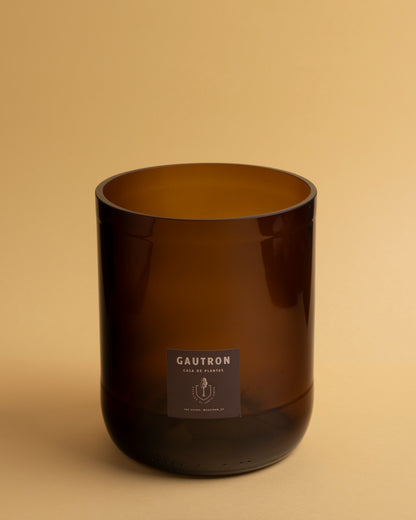 Medium Amber Pot, Glass